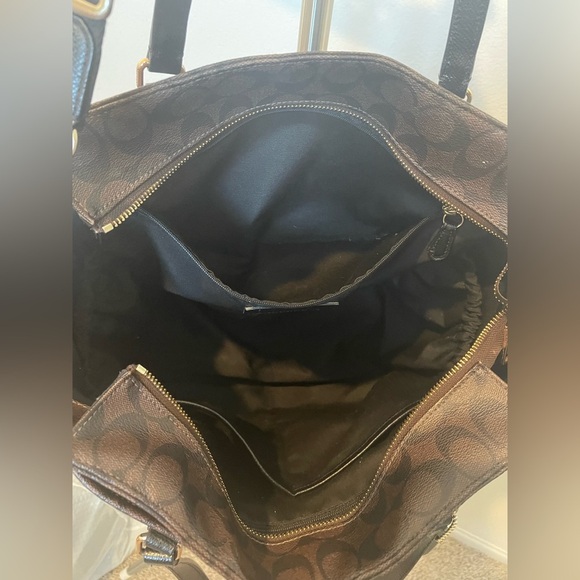 Coach Signature Brown and Black Diaper Bag - Picture 8 of 11